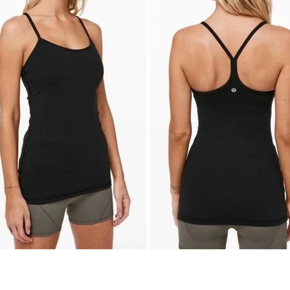 lululemon athletica Black Y Strap Top